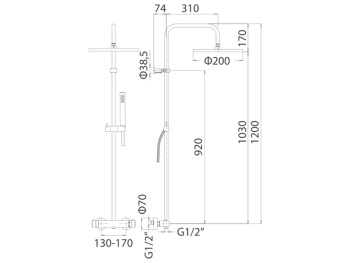 Душевая стойка с термостатом Mamoli SHOWER PROGRAM 382708220021