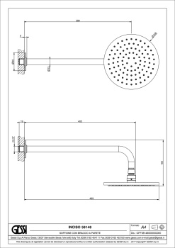 Верхний душ Gessi Inciso 58148.030 Copper PVD