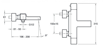 Термостат для ванны с душем Jacob Delafon Strayt E9127-CP
