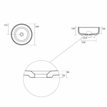 Раковина чаша круглая Kerasan Nolita d 35 h35, белый глянцевый 534501