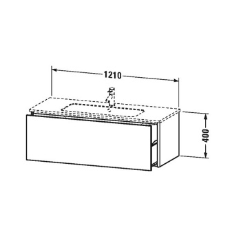 Duravit XSquare База под раковину 1210х478х400 мм, с 1 выдв ящик, Цвет белый матовый(для 233612)