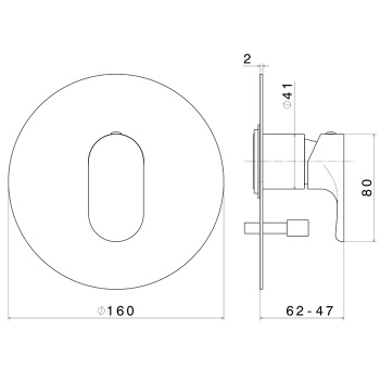Встроенный однорычажный смеситель OLE для душа с переключателем Kerama Marazzi на 2 источника хром 69470EKM.21.018