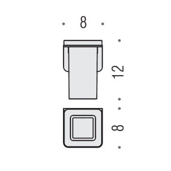 Стакан подвесной Colombo Over матовая сталь/матовое стекло B7002.SS-VAN