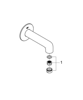Излив для ванны GROHE BauClassic, настенный, хром 13258000