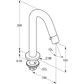 Смеситель для раковины Kludi Bozz 380160530 хром