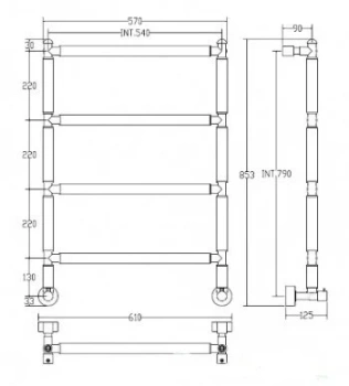 Полотенцесушитель водяной Margaroli Sereno 24425404CRN 85x61 хром