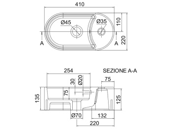 Раковина накладная Scarabeo SEVENTY 8093