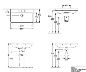 Раковина Villeroy&Boch Avento 41568001