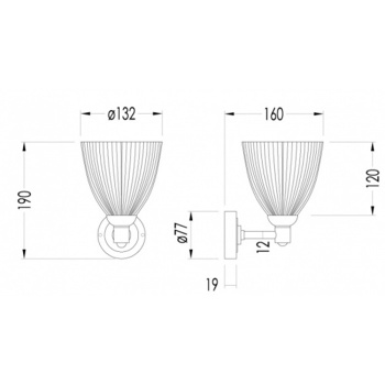 Светильник настенный Devon&Devon Julia 150х132 мм IP20 фурнитура, хром DEJULIACR