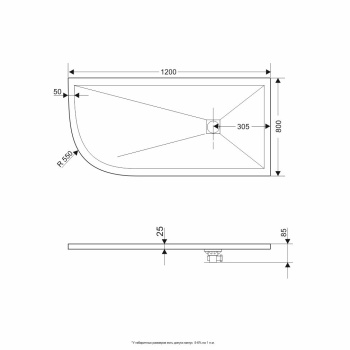 Душевой поддон асимметричный RGW Stone Tray ST/AR-W белый 900x1200 мм 16154129-01R