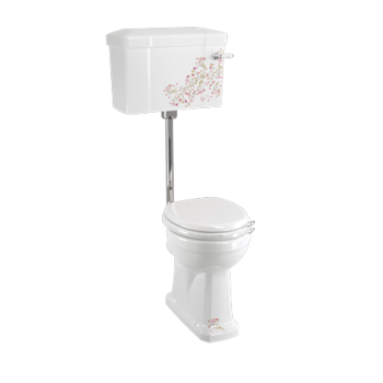 Чаша напольного унитаза Burlington Bespoke/floral P2 BLOSS розовый