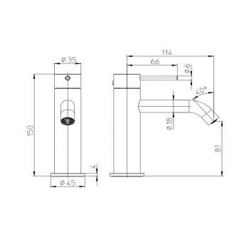 Смеситель для раковины Bossini Nobu INZ201.075 нержавеющая сталь