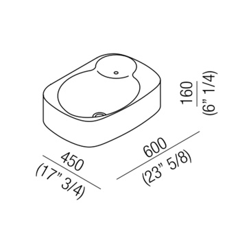 Раковина Agape Nivis 60x45x16, без отв., белый ACER0763P0Z *0