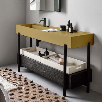 Раковина накладная Cielo Plinio PNLA AM 140 см коричневый