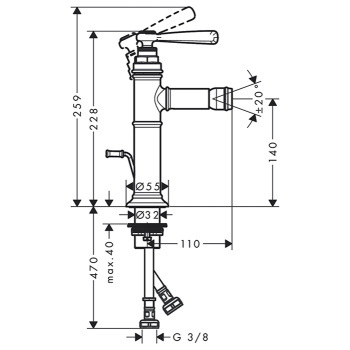 Axor Montreux Смеситель для биде, на 1 отв., с донным клапаном, цвет: полированное золото 16526990