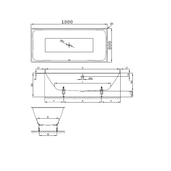 Стальная ванна Bette Loft 180x80 3172-000 PLUS