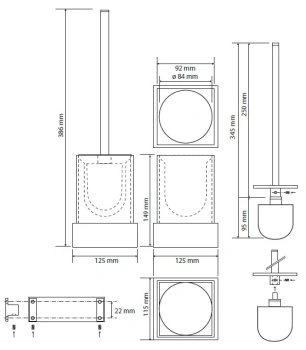 Ёршик для унитаза Bemeta Gamma 145413092 черный черный