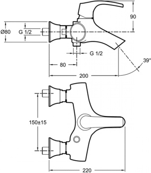 Смеситель для ванны Jacob Delafon SYMBOL E71680-CP
