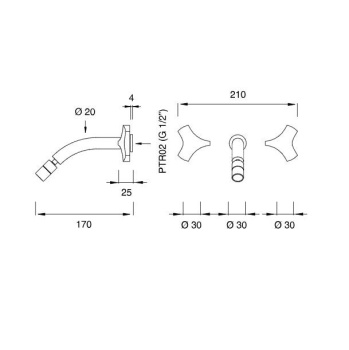 Смеситель для ванны CЕА Design Ziqq ZIQ 09 L с гибким изливом сталь