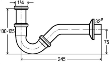 Сифон для биде Viega 103781 хром