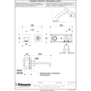 Смеситель для раковины Ritmonio Taormina PR35AZ202CRL хром