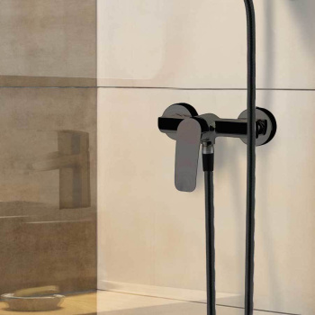 Смеситель для душа Ramonsoler New Fly с душевым комплектом чёрный 570802BTNM
