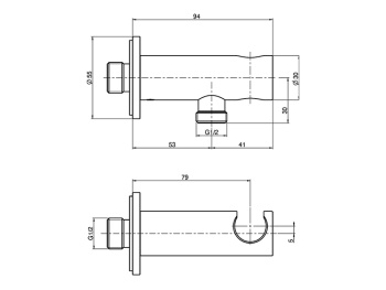 Держатель ручного душа с подводом воды Fima Carlo Frattini WELLNESS F2287CR
