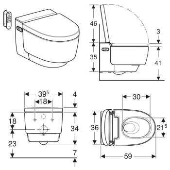 Подвесной унитаз Geberit AquaClean 146.210.11.1