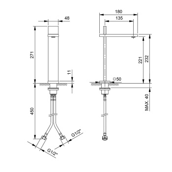 Смеситель для раковины Fantini Ak/25 48P5T006WF черный
