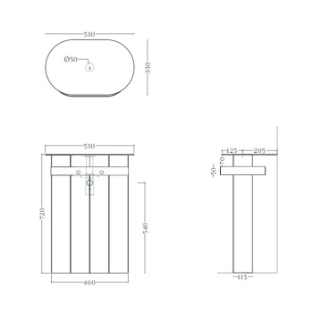 Тумба с раковиной Artceram Church 71х53х34, напольная, белый матовый ACA086 05
