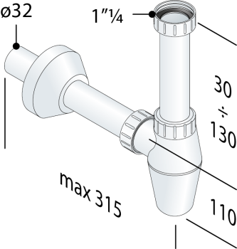 Сифон для раковины/биде OMP Tea 217.444.5 белый
