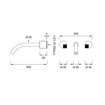 Смеситель для ванны CЕА Design Duet DET 26 S сталь