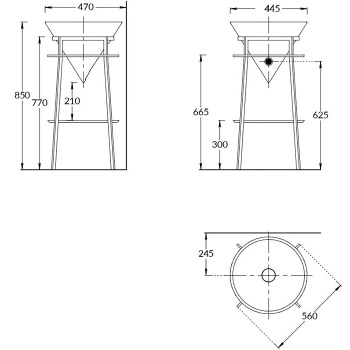 Металлическая структура CONO напольная Kerama Marazzi 44 белая матовая CO.44\WHT.M