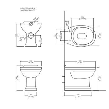 Унитаз напольный Devon&Devon Classica IBWCCLN приставной