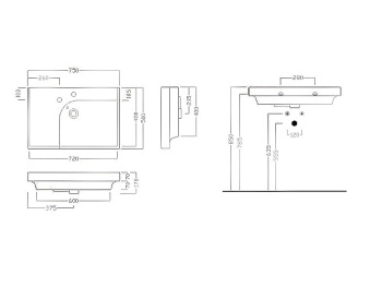 Раковина подвесная Hatria GRANDANGOLO Y0YD01