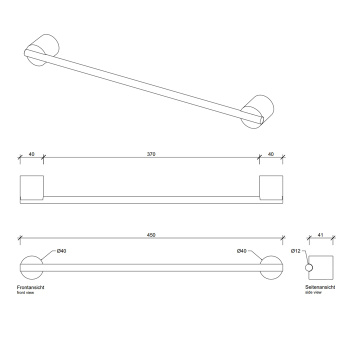 Полотенцедержатель Decor Walther Stone HTE45 45 белый/сталь матовая 975155
