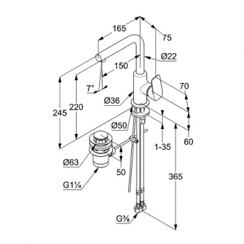 Смеситель для раковины Kludi Pure&style 400250575 хром