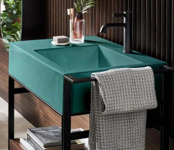 Раковина накладная Cielo I Narcisi NALAMDX SM 76 см правая зеленый