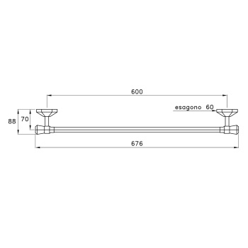 Полотенцедержатель настенный Stella Eccelsa 60 см 602/60 хром EC 10002 CR00