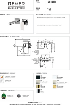 Смеситель для раковины Remer Infinity I15P хром