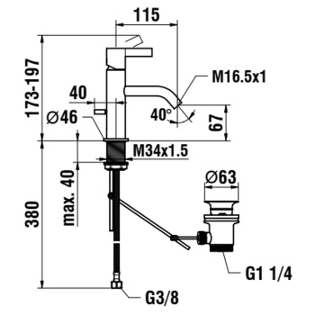 Смеситель для раковины Laufen Kartell 3.1133.1.004.101.1 хром