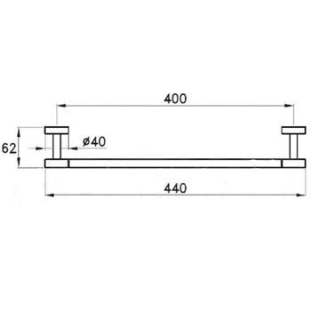 Полотенцедержатель настенный Stella Lucilla 40 см 602/40 хром LL 10001 CR00