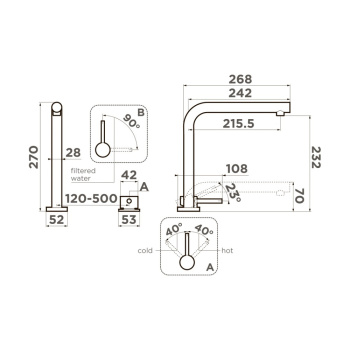 Смеситель для кухни Omoikiri Nara 2 Plus-LG светлое золото 4994486