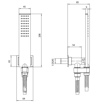 Bossini Flat One Душевой гарнитур, с держателем и ручным душем, цвет: хром C13001.030