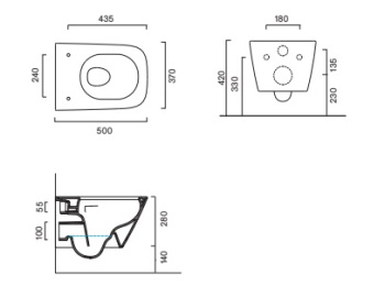 Унитаз подвесной 50×37 Catalano Green Bianco lucido 0411500001