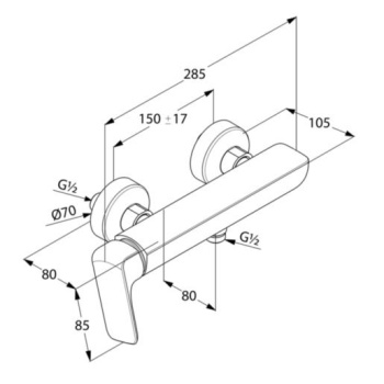 Смеситель для душа Kludi Ameo 416750575 хром