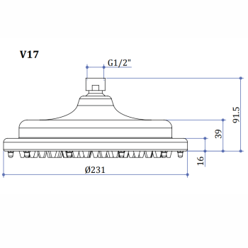 Насадка душевая 9 Burlington V17/ARCV17 CHR хром