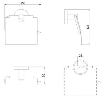 Держатель для туалетной бумаги с крышкой NIZA Nofer 16858.B
