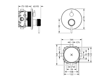 Смеситель для душа Jorger Valencia 638.20.125.000-12 хром/черный хрусталь