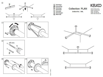 Набор штанг для душевой занавески Keuco Plan 14939011200